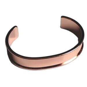 Rose Gold Wide Cuff Bracelet Polished Open Bangle Modern Minimalist Jewelry